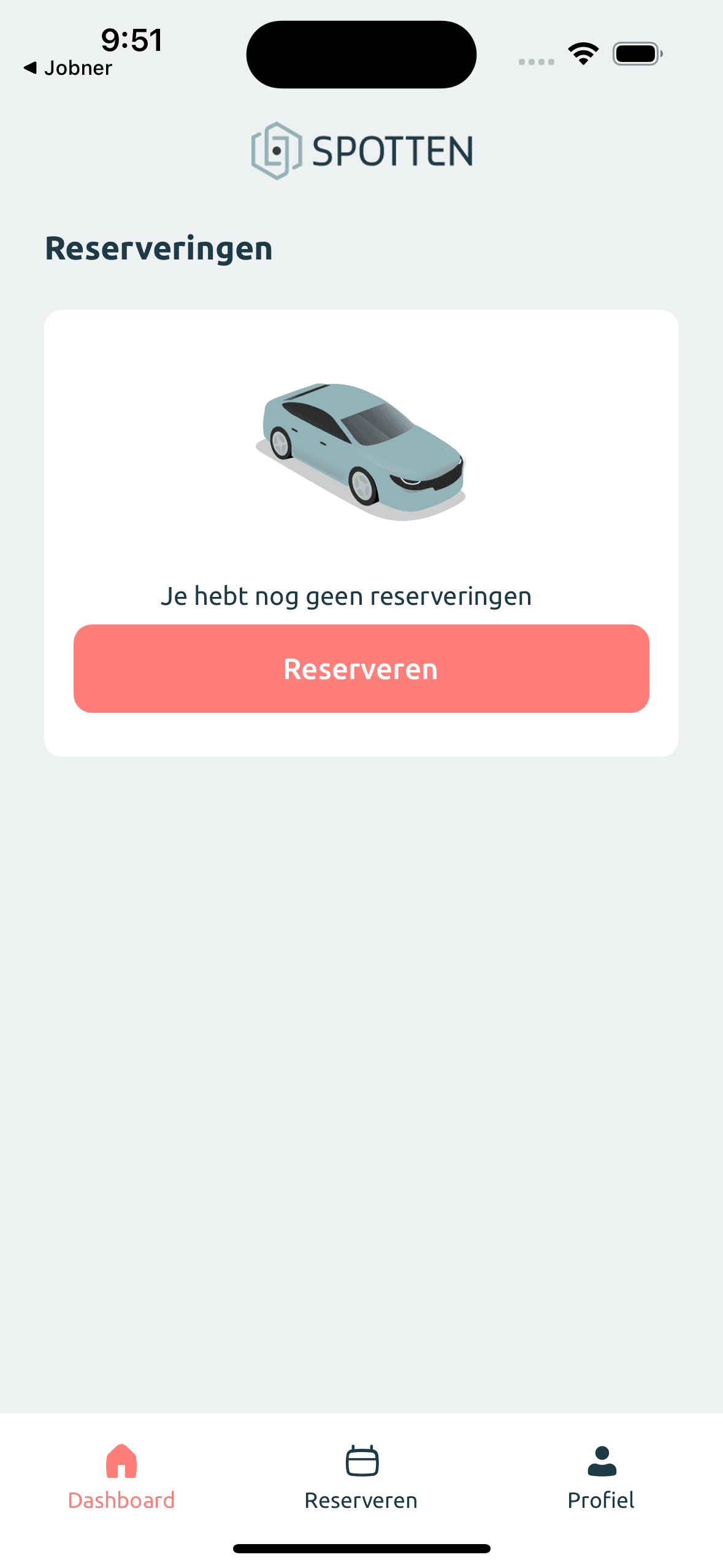 Spotten Parking App app screen